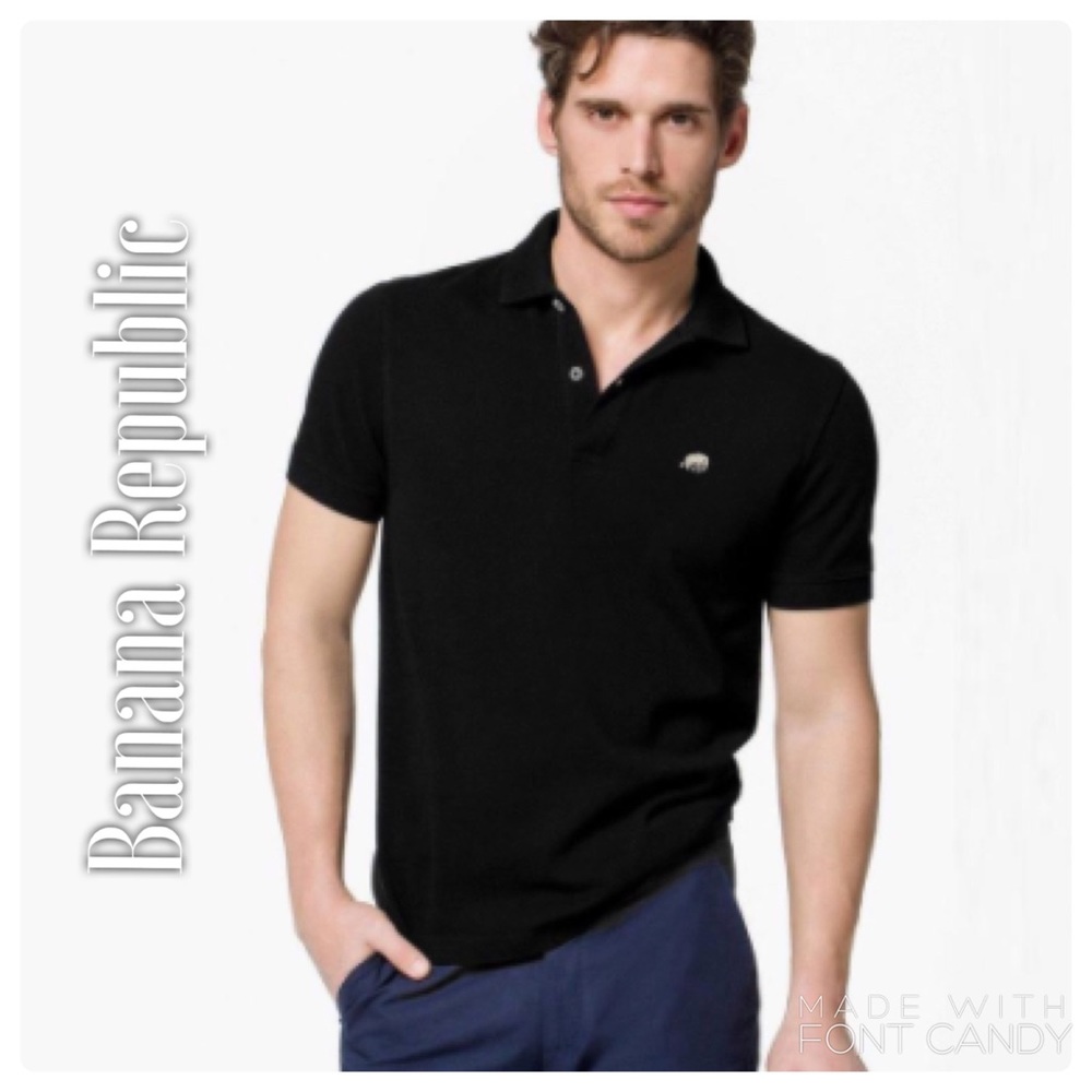 Banana Republic Black Short Sleeve Polo Shirt